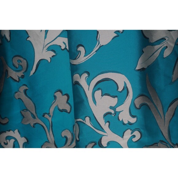 Caroline Rose NWT Turquoise Blue & Silver Damask Floral Blouse Plus Size 3X - Picture 4 of 13